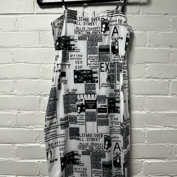 SHEIN Newspaper Print Mini Dress - Size S - Picture 2 of 8